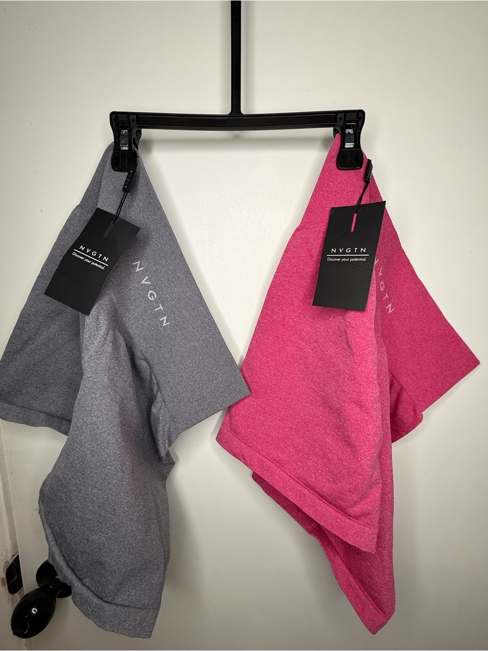 2 Brand New NVGTN Women’s Performance Shorts - Pink and Gray